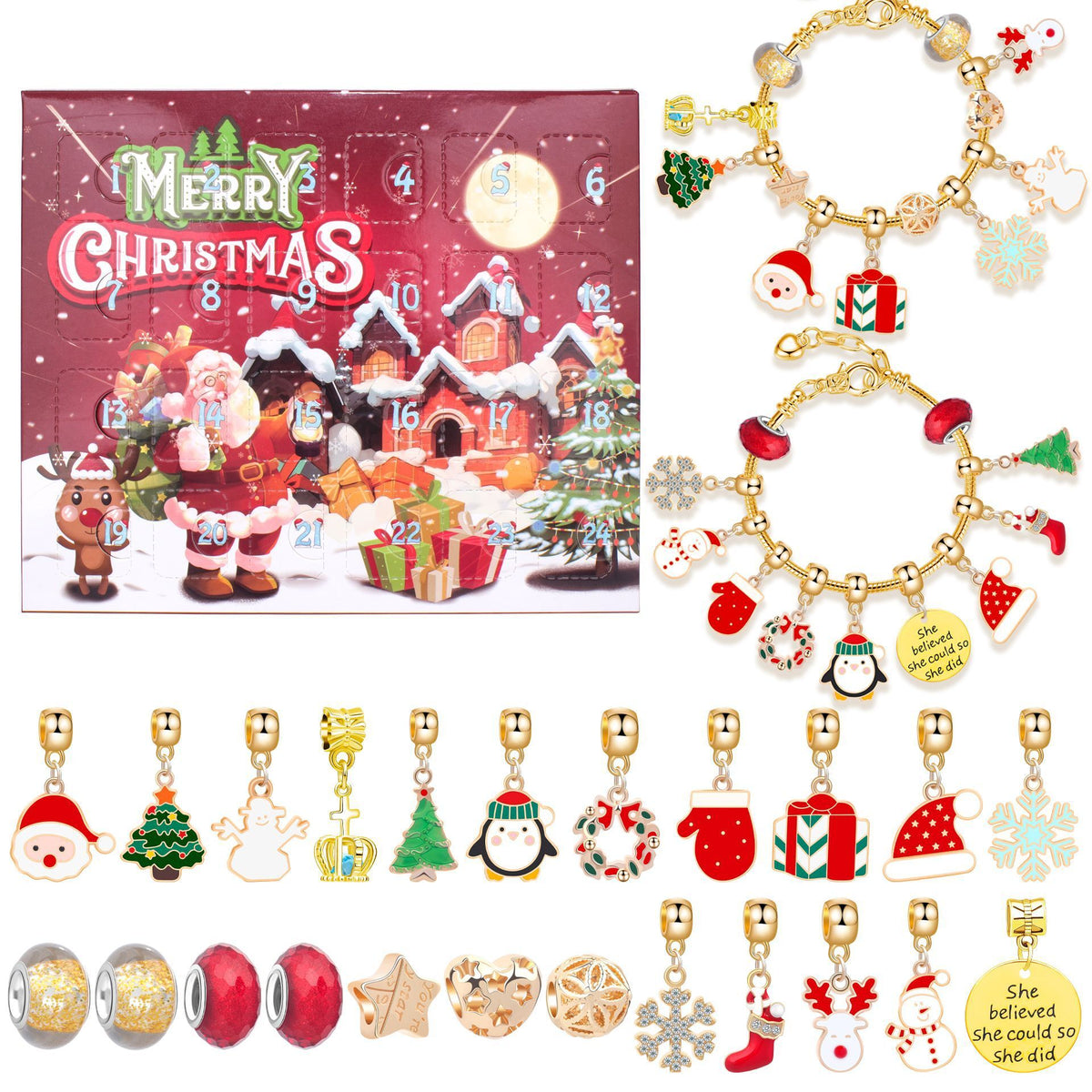 Christmas DIY Jewelry &amp; Craft Advent Calendar(M-17H,20*17*1.1)