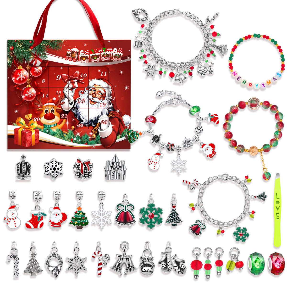 Christmas DIY Jewelry &amp; Craft Advent Calendar(M-22,22*20*2cm)