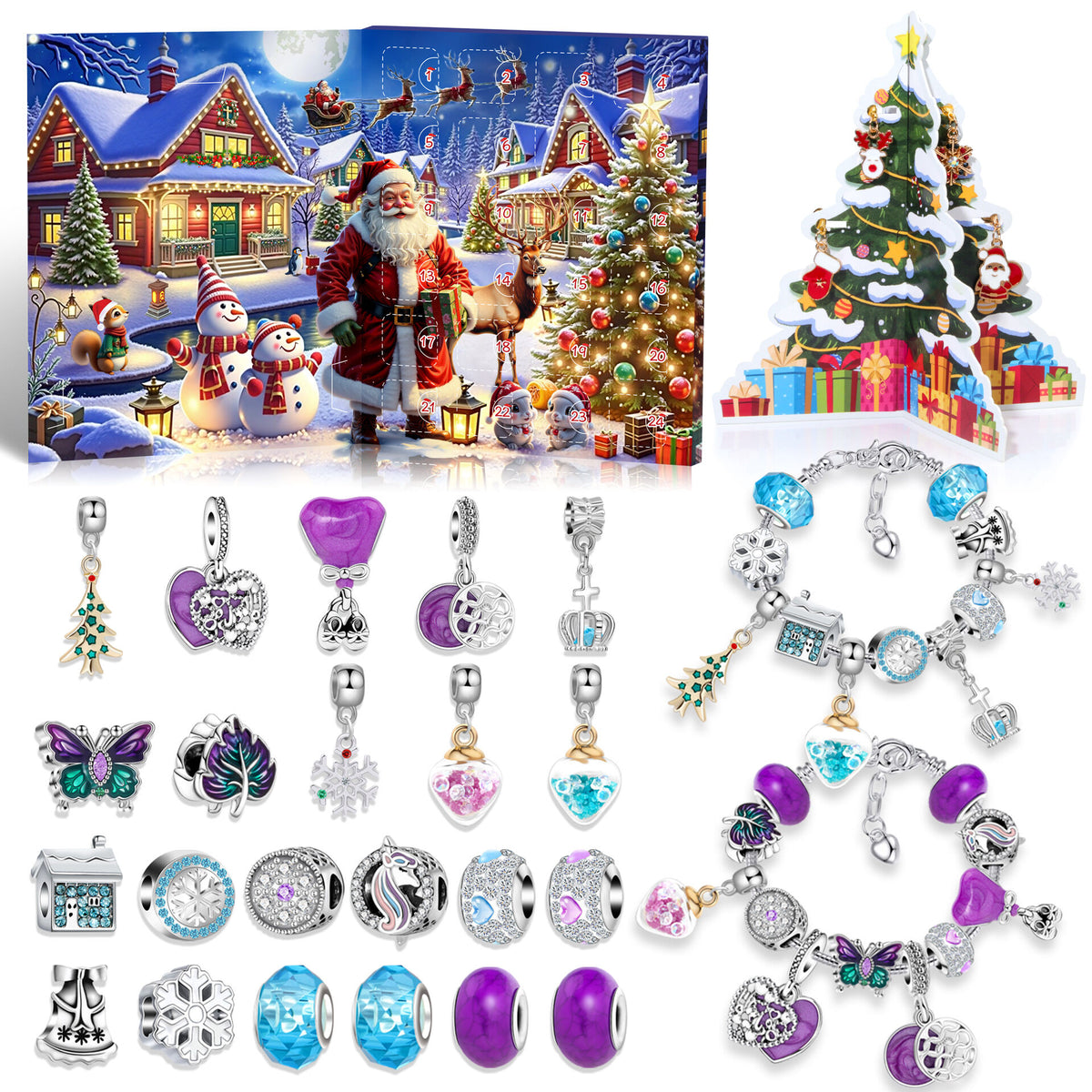 Christmas DIY Jewelry &amp; Craft Advent Calendar(M-34,20*17*1.3cm)
