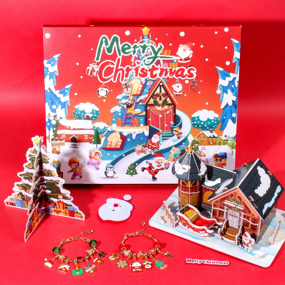 Christmas DIY Jewelry & Craft Advent Calendar(-planes-3D-Puzzle,33*27.5*2cm)