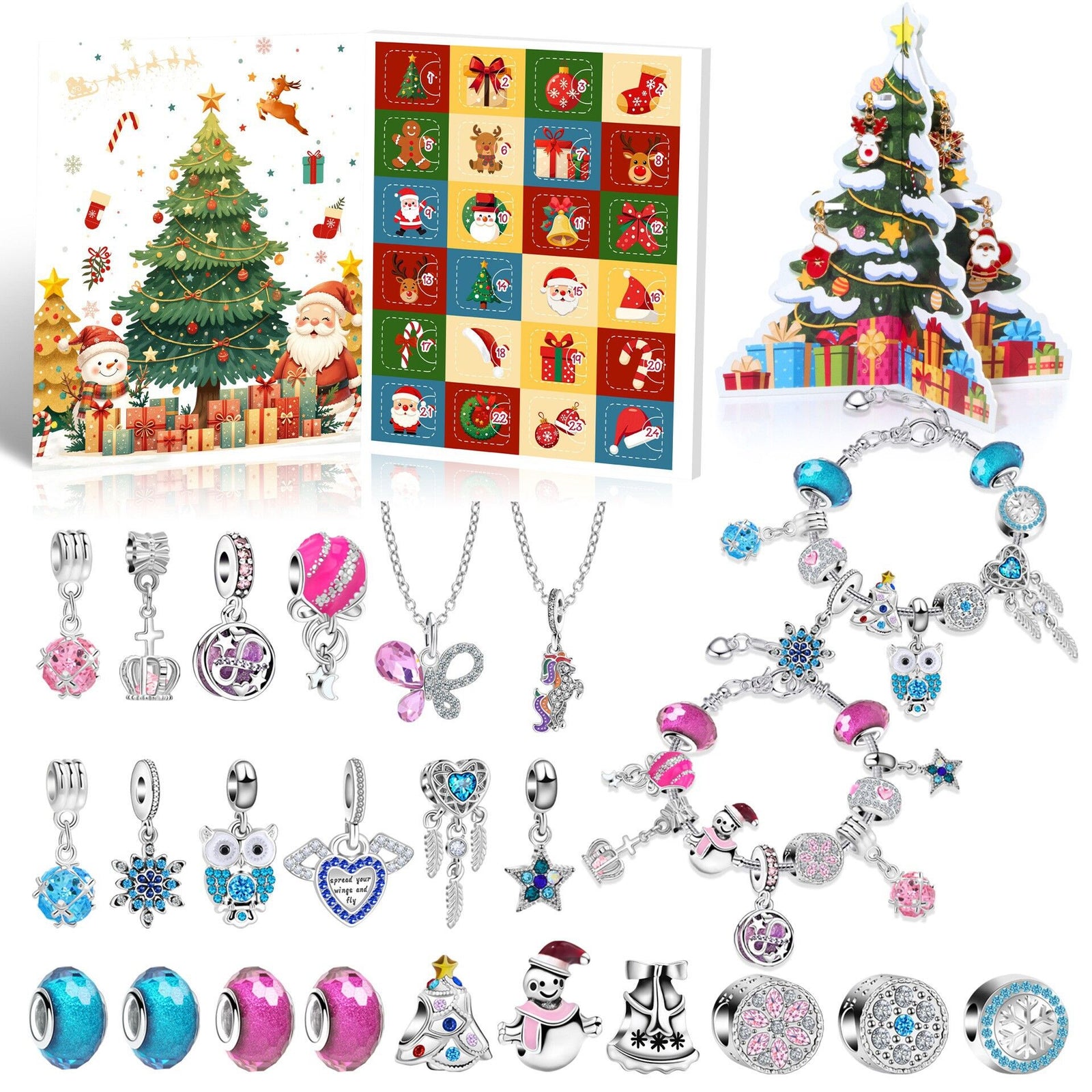Christmas DIY Jewelry & Craft Advent Calendar(YD-01,20*17*1.3cm)