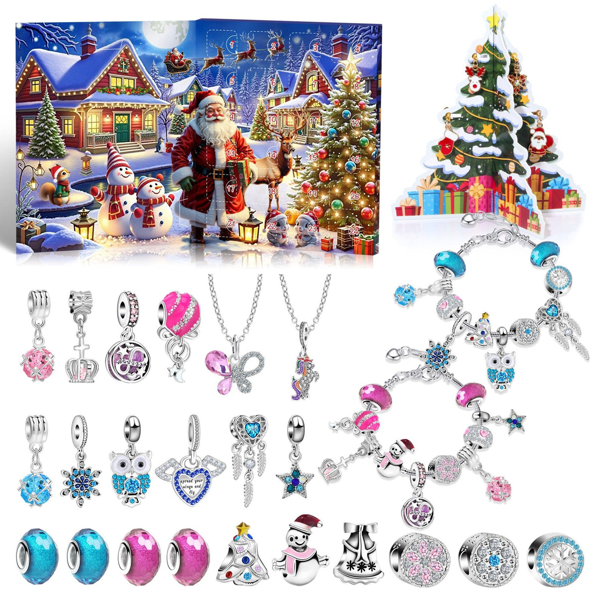Christmas DIY Jewelry &amp; Craft Advent Calendar(YD-02,20*17*1.3cm)