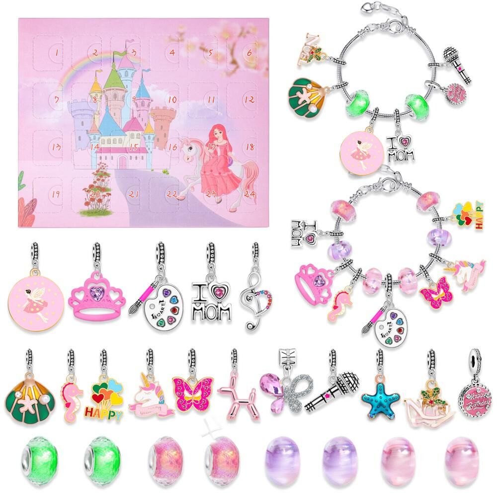 Christmas DIY Jewelry &amp; Craft Advent Calendar(YD-05-Castle,20*17*1.1cm)