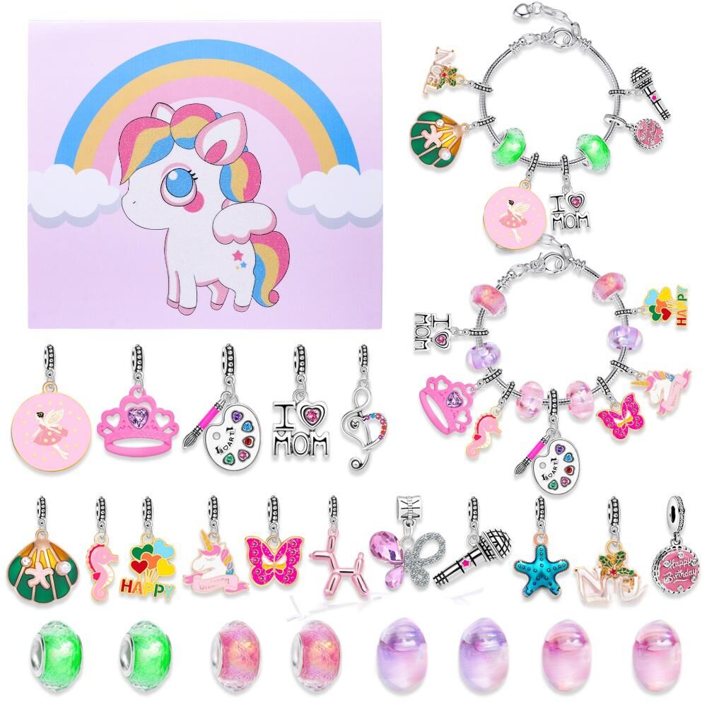 Christmas DIY Jewelry &amp; Craft Advent Calendar(YD-05-Unicorn,20*17*1.1cm)