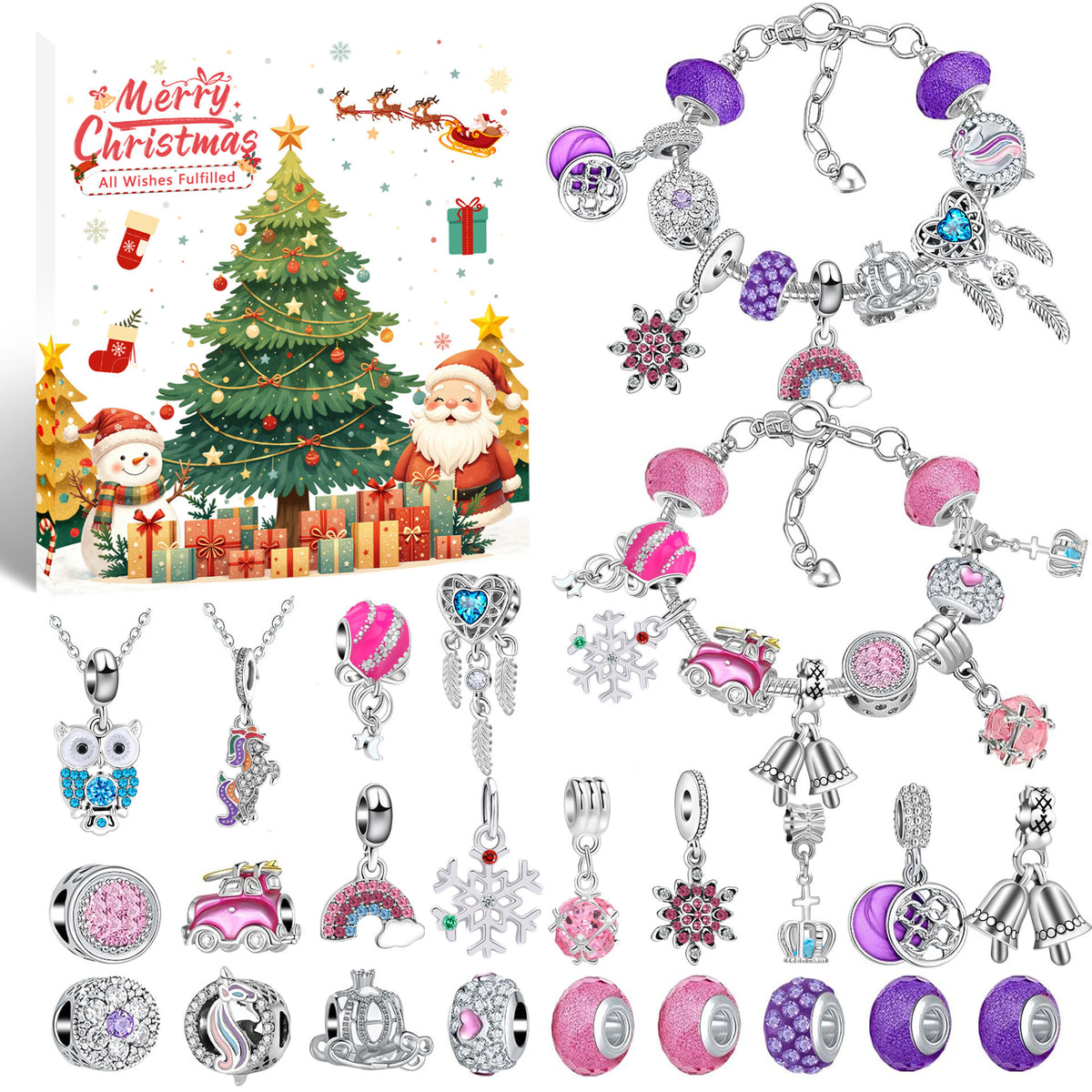 Christmas DIY Jewelry &amp; Craft Advent Calendar(YD-06,20*17*1.3cm)