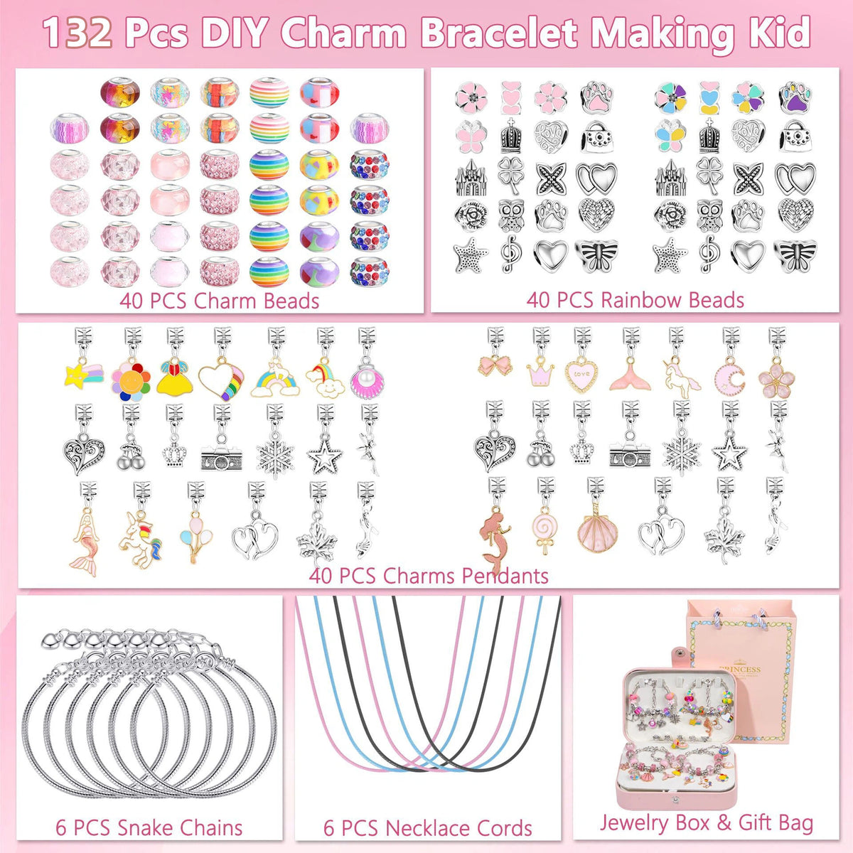 Christmas DIY Jewelry &amp; Craft Advent Calendar(YD-132pcs,16*11*5cm)