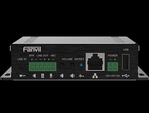 Fanvil PA3 Video Intercom &amp; Paging Gateway, 2 SIP Lines, 1 Speaker interface and 1 microphone interface, Support USB or TF Card, Support POE