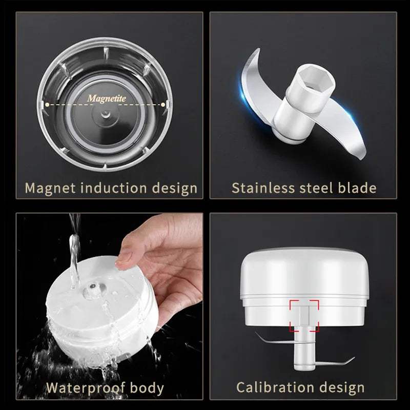 NNEOBA Mini Electric Meat Grinder and Garlic Crusher