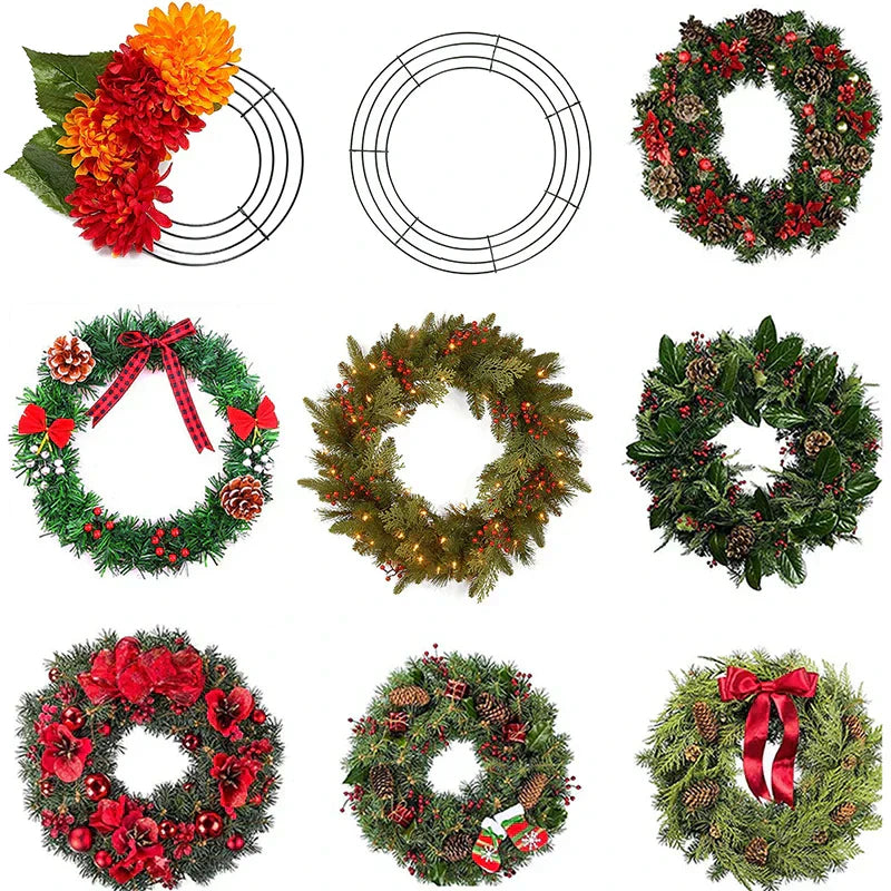 Metal Wreath Round Iron Ring For Christmas