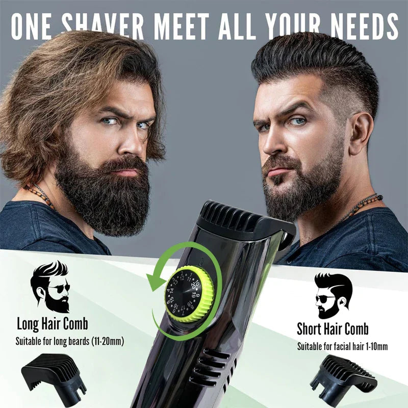 Cordless Beard Trimmer &amp; Electric Shaver 20 Trim Settings