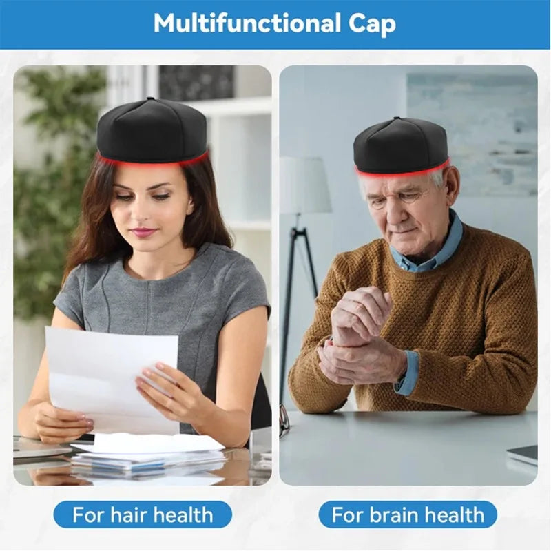 Hair Growth Cap LED Treatment Helmet Black