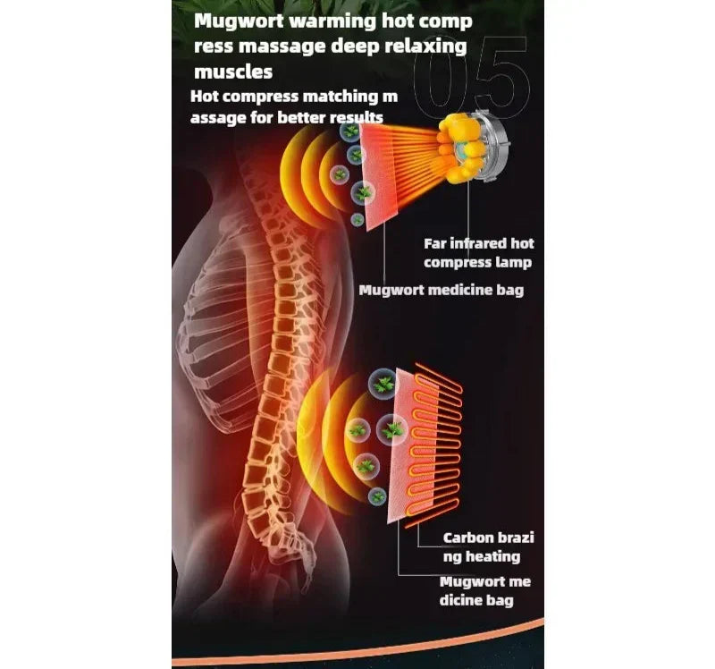 Electric Full Body Massage Mattress with Heat, Airbag, and Kneading Grey