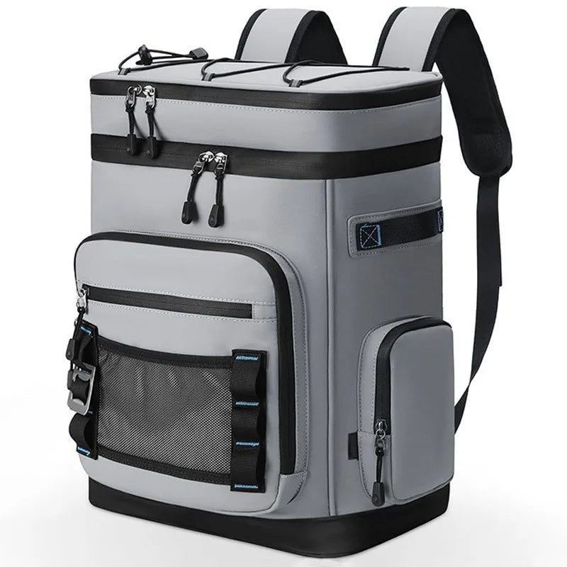 30L Camping Insulated Backpack Hot Cold Storage Gray