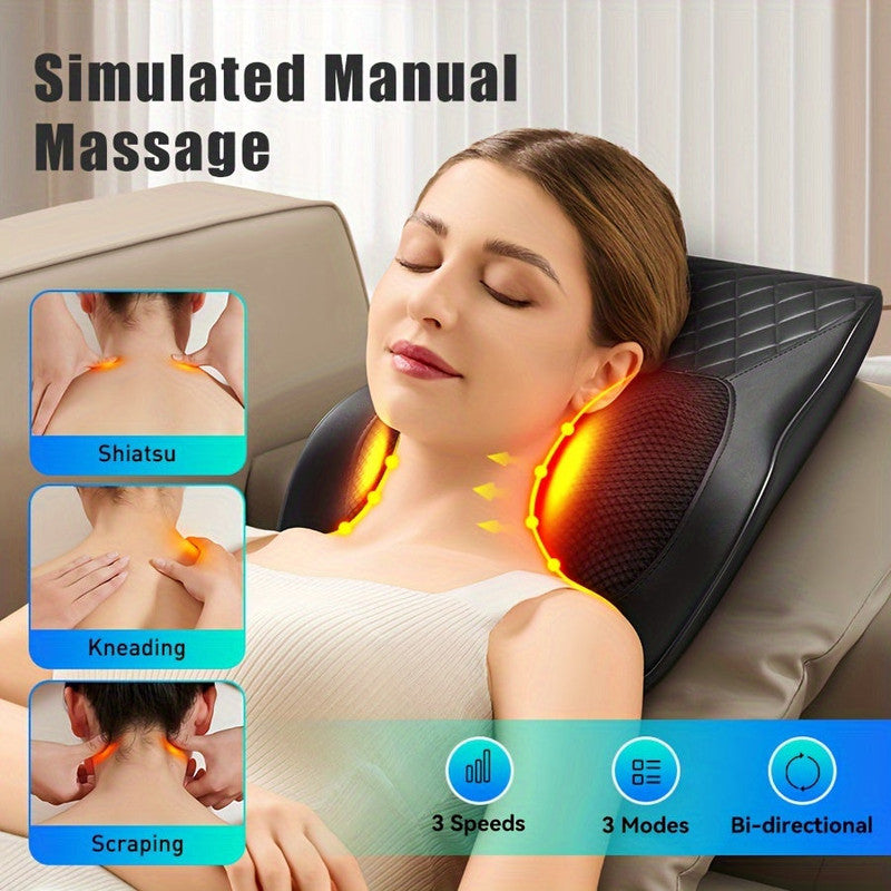 Heated Neck &amp; Back Massager Pillow