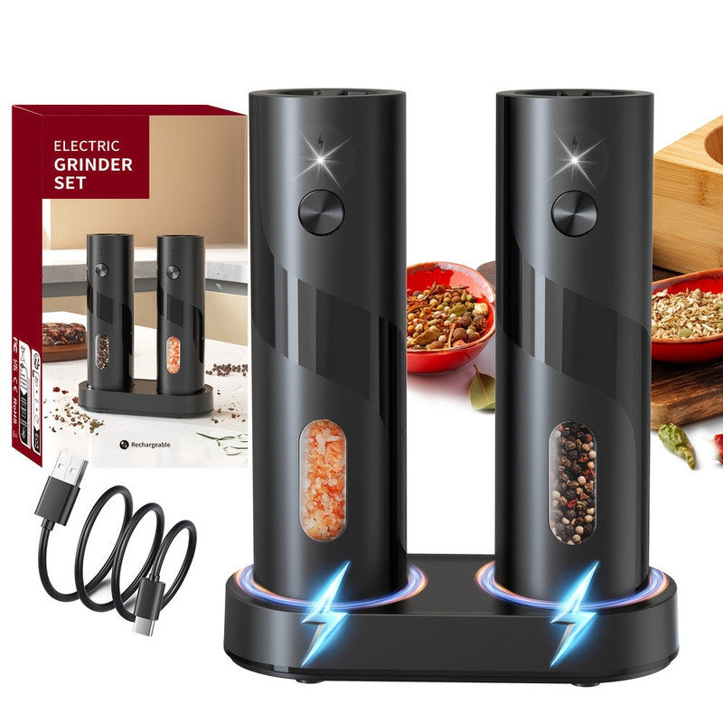 Electric Salt &amp; Pepper Grinder Set with Charging Base (2 pcs)
