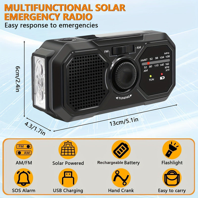 Emergency Radio Solar Hand Crank USB Power Bank