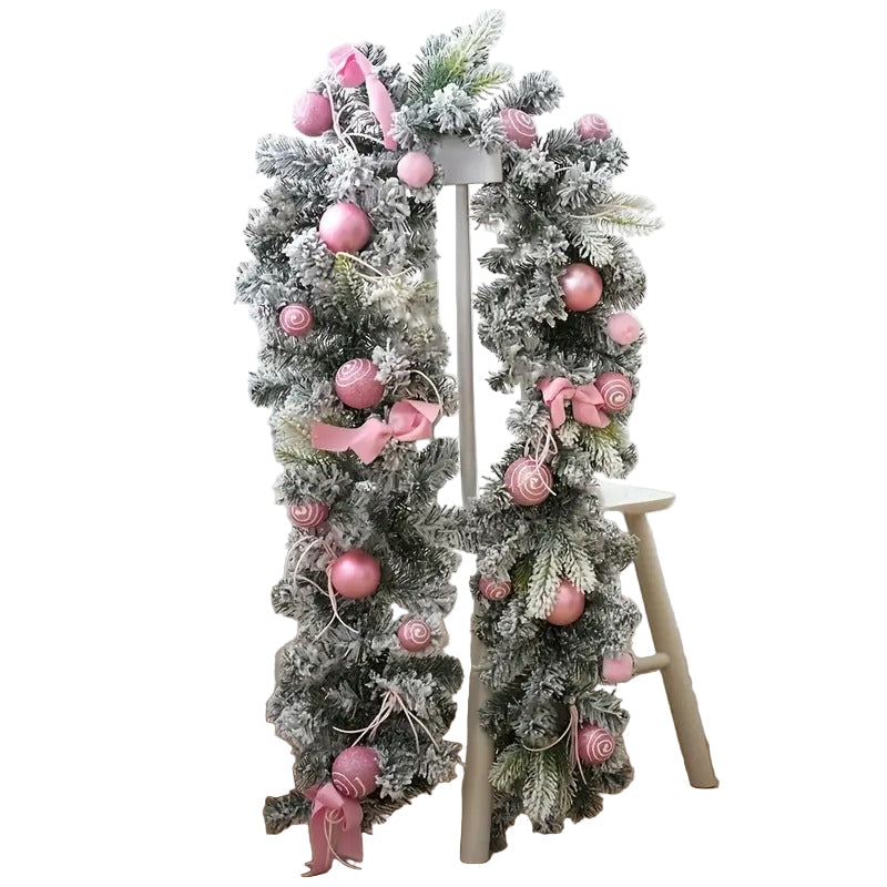 Artificial Christmas Wreath Pink Garland
