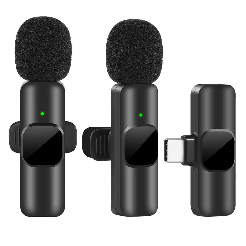 Wireless Lavalier Microphone for iPhone Android Live Recording