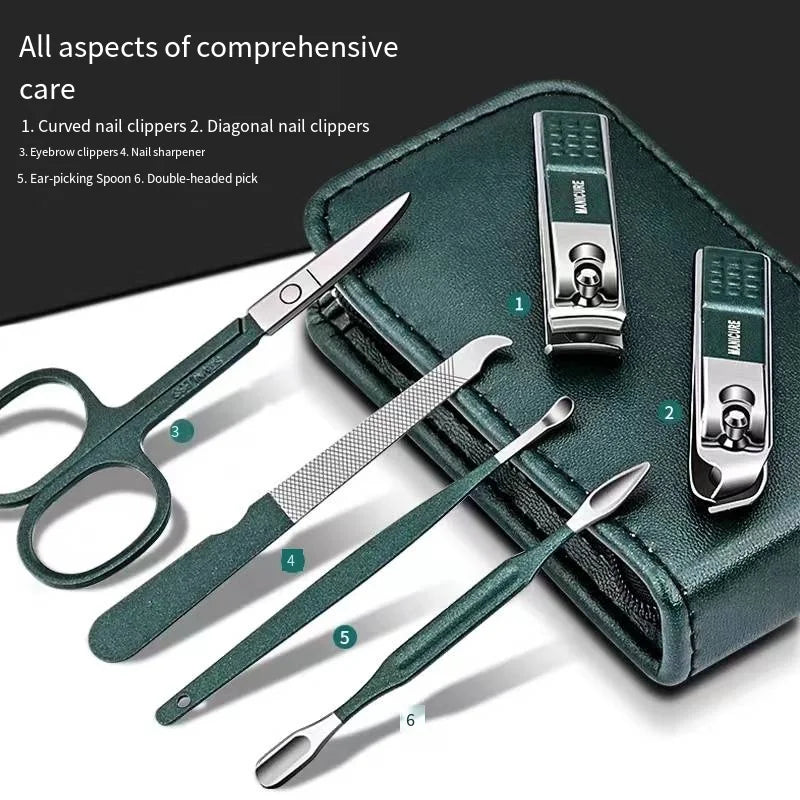 Portable Stainless Steel Nail Clipper Set (6 pcs)