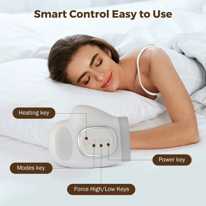 5-Level Electric Hand Massager with Hot Compress Grey