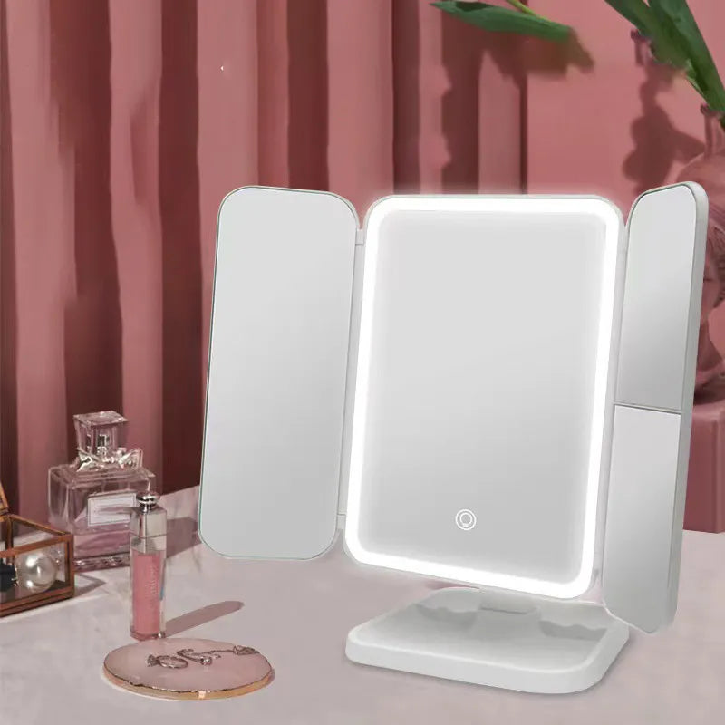Trifold LED Makeup Mirror Beauty Lights