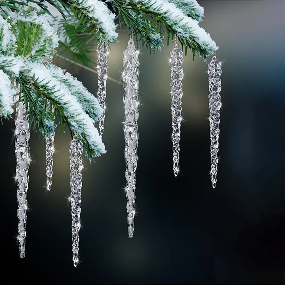 Acrylic Christmas Icicle Ornaments 13cm Hanging Decor
