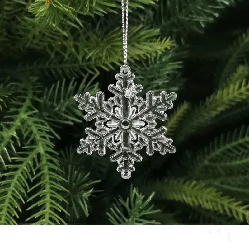 Trendbay 10Pcs Glitter Snowflake Christmas Ornaments Sparkling Hanging