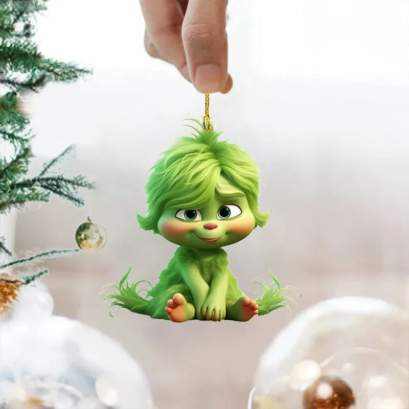 Trendbay 10pcs Whimsical Green Christmas Tree Ornaments