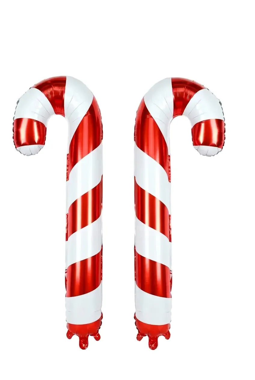 Trendbay 2pcs Extra-Large Red &amp; White Striped Candy Cane Balloons