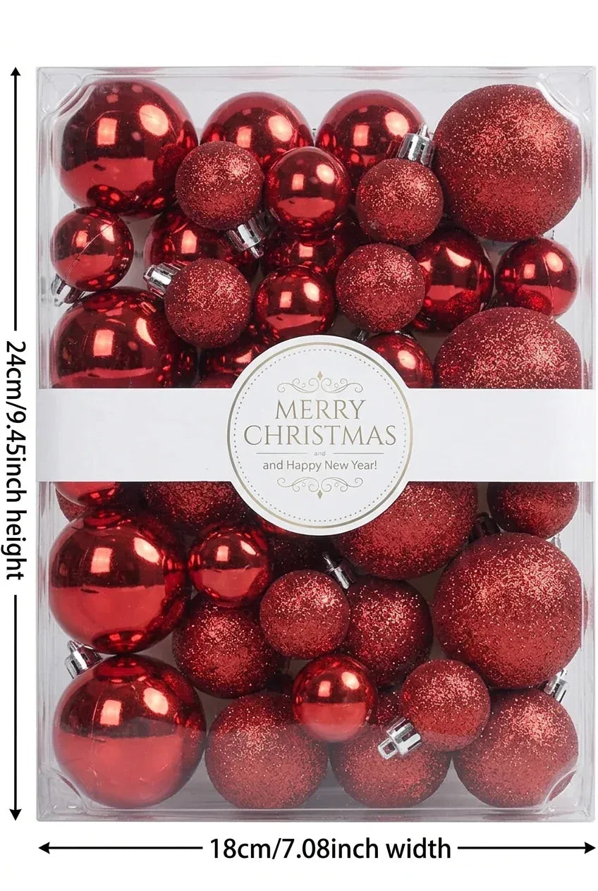 Trendbay 42pcs Red Christmas Tree Baubles Set