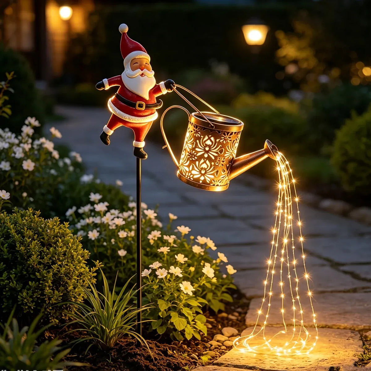 82CM Solar Santa Claus Kettle Light for Christmas