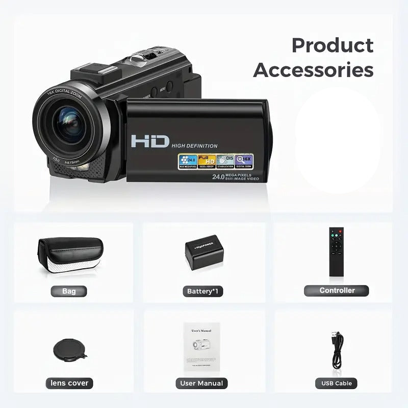 1080P 24MP Digital Camera with 3.0" LCD