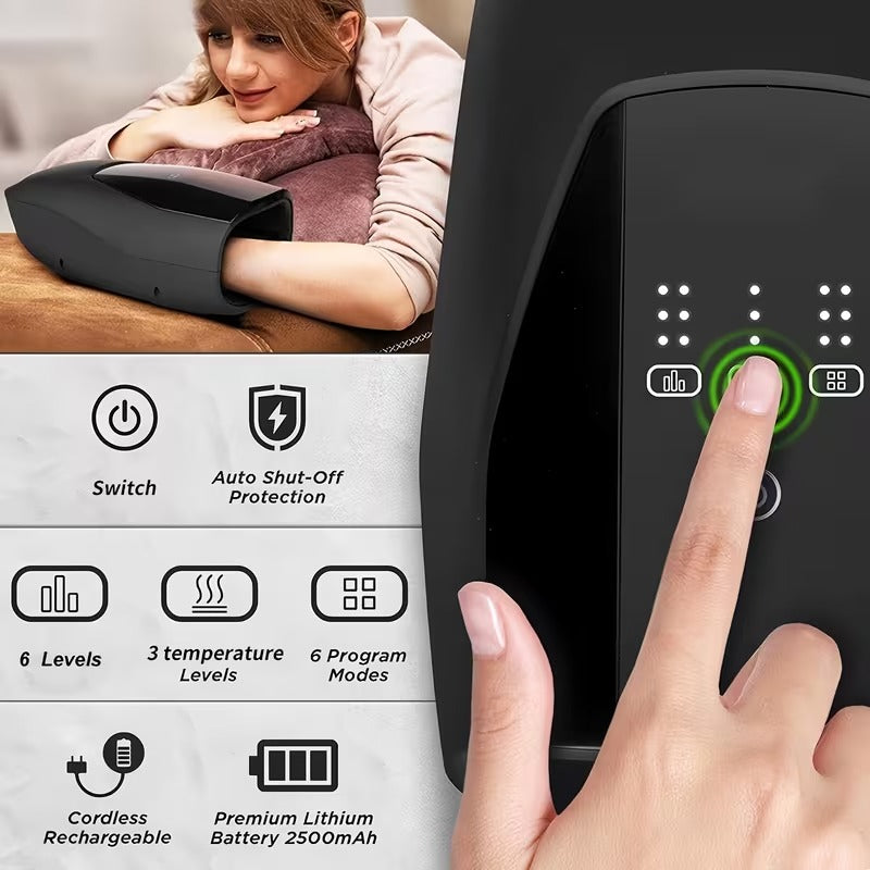 NNETM Ergonomic Hand Massager with Heat & Vibration