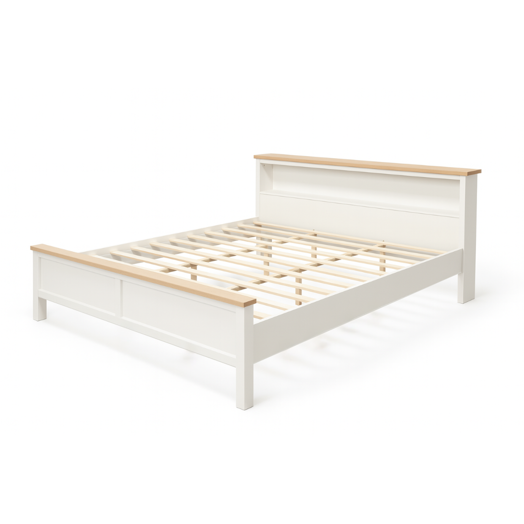 Noosa King Bed Frame with Shelf