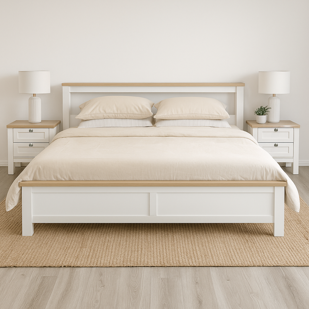 Noosa King Bed Frame with Shelf