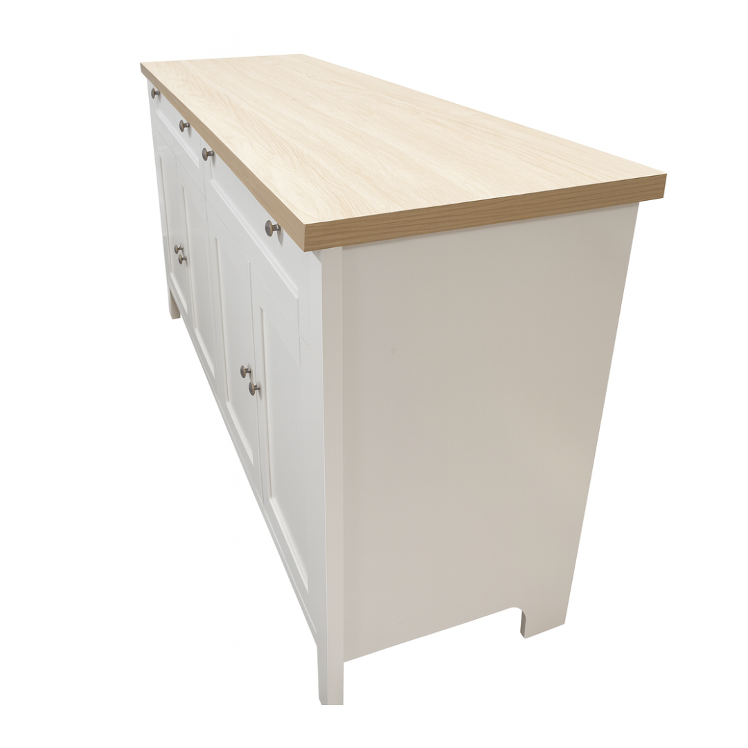 Noosa Buffet Sideboard White and Oak 4 Doors and 2 Drawers