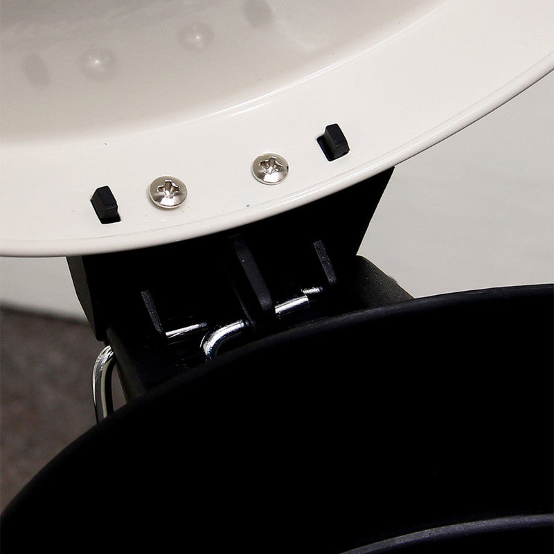 5L Round Lidded Trash Can Foot Pedal Garbage Bin for Kitchen Bathroom Hotel-White