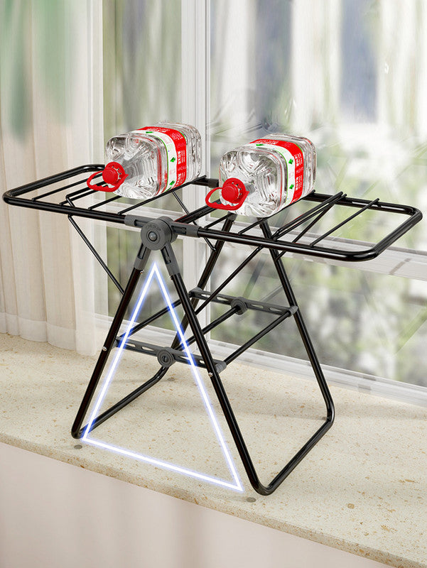 2-Tier Foldable Clothes Drying Rack  for Balcony Bay Window-White