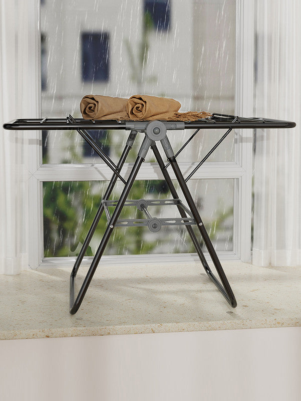 2-Tier Foldable Clothes Drying Rack  for Balcony Bay Window-White