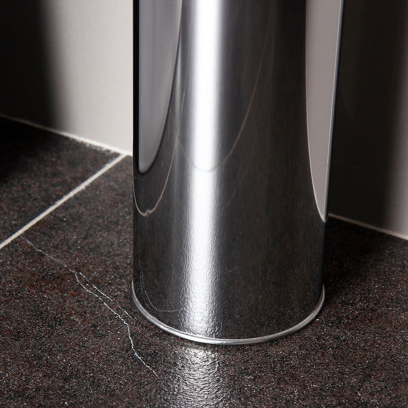 Stainless Steel Toilet Brush With Base and Long-Handled Brush for Bathroom Toilet Cleaning-Silver