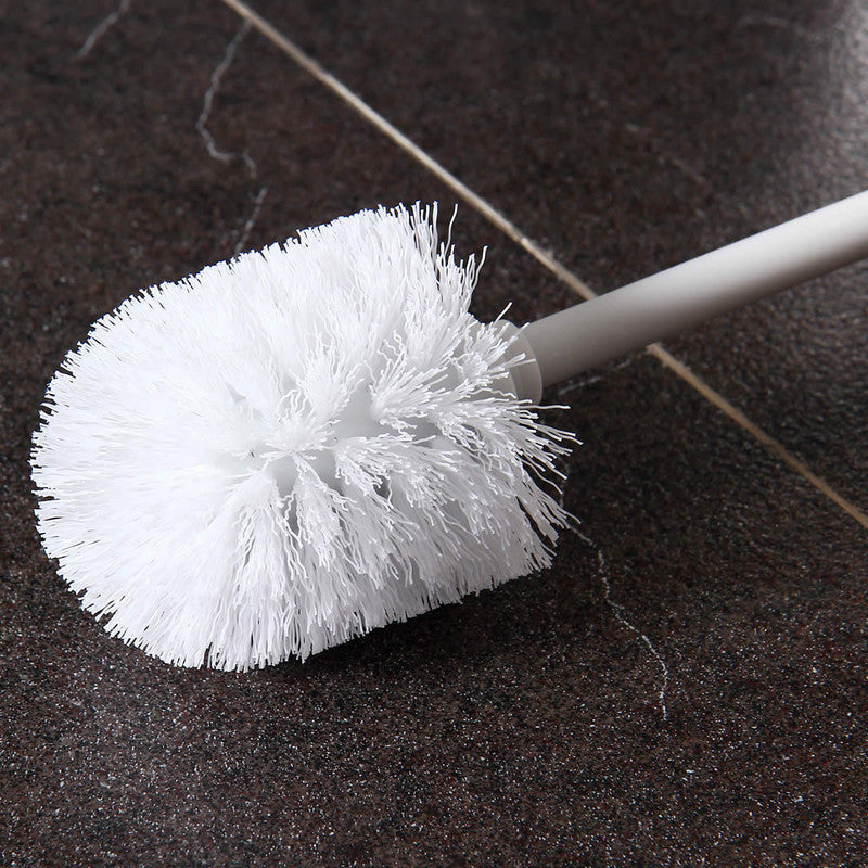 Stainless Steel Toilet Brush With Base and Long-Handled Brush for Bathroom Toilet Cleaning-Silver
