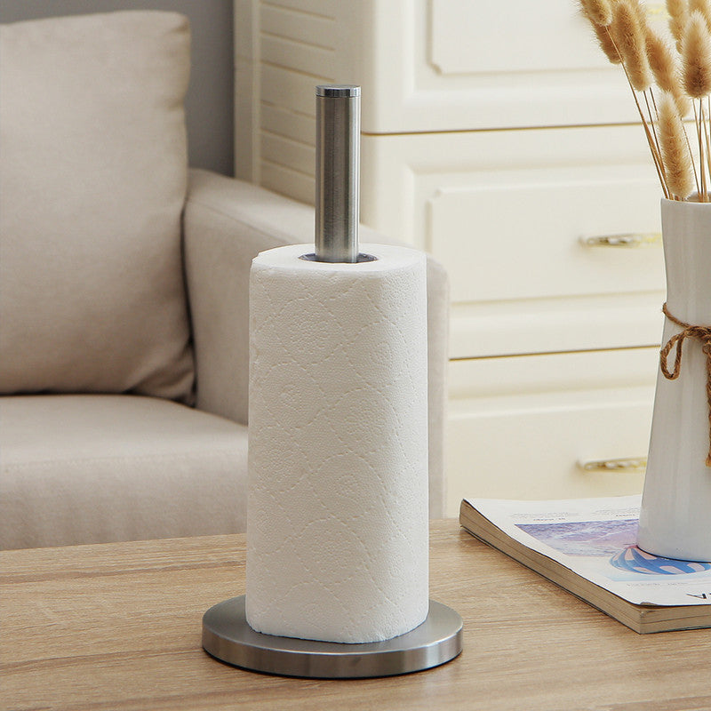 Stainless Steel Paper Towel Holder for Kitchen Countertop Cling Film Storage Rack-Silver
﻿