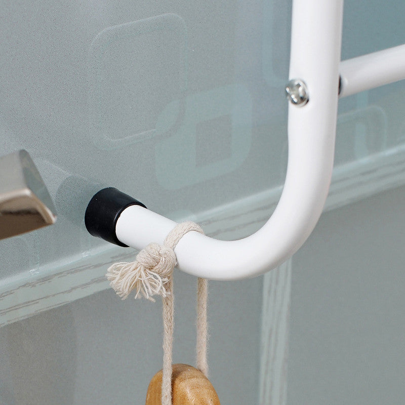 Over The Door Towel Rack Metal Behind Door Hanger for Bathroom Bedroom-White