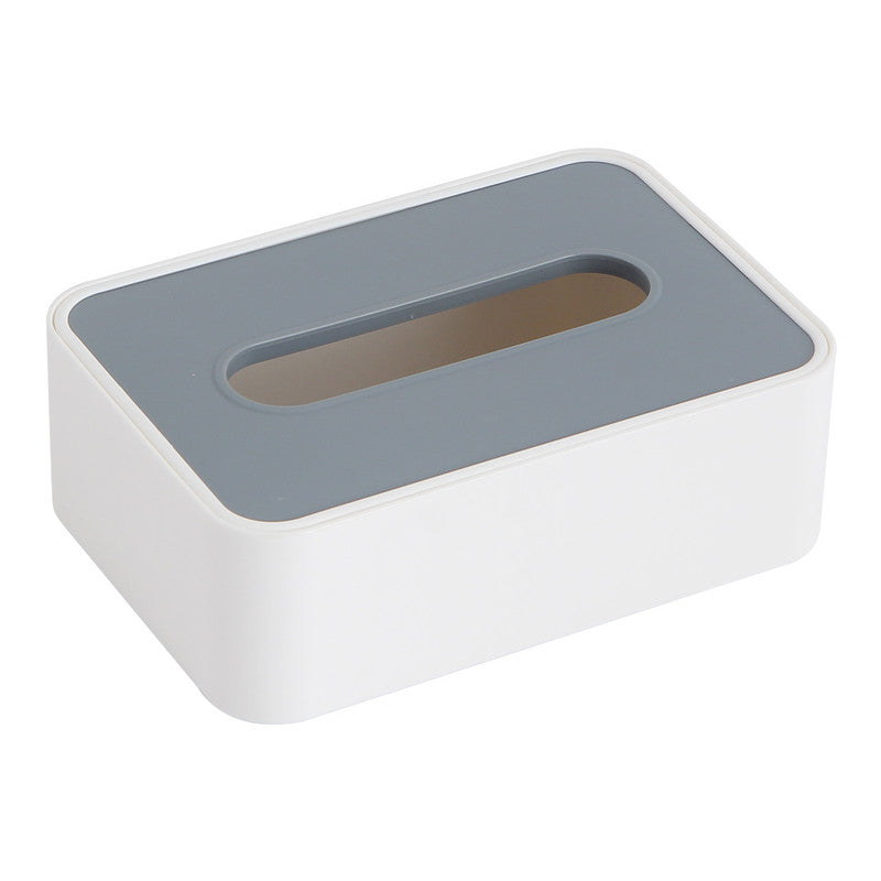 Desktop Tissue Box Height-Adjustable Storage Box for Home Living Room And Dining Room-White