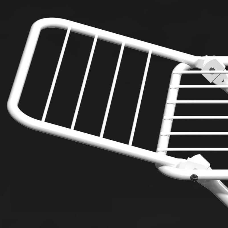 Upgrade Double Wing Floor Folding Drying Rack For Clothes Quilt Towel-White