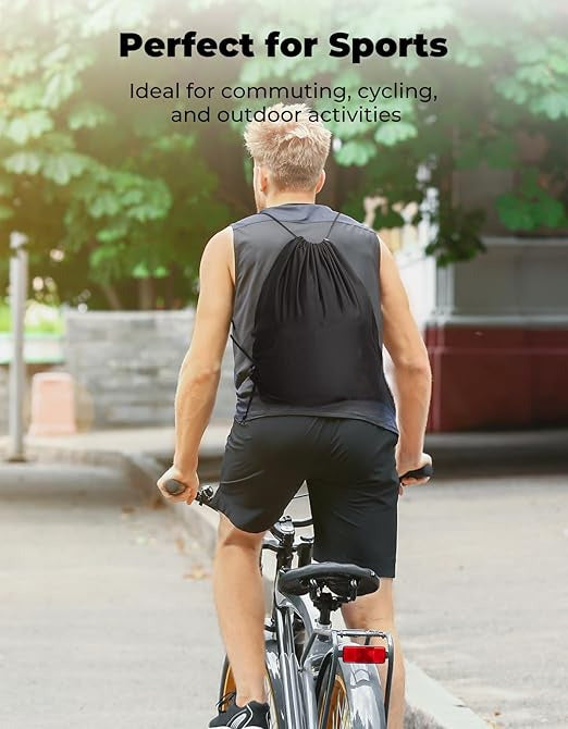 Helmet Bag, Large Capacity Light Weight Drawstring Bag for Motorcycle Bicycle Motocross Bike Racing  Snowboard Skiing Snowmobile Cycling Riding-Black