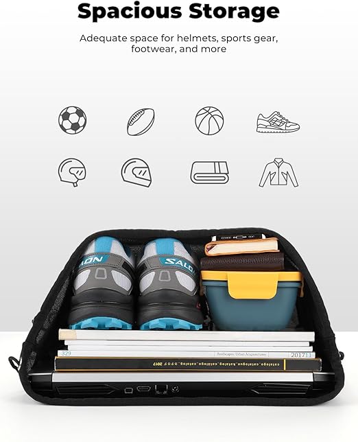 Helmet Bag, Large Capacity Light Weight Drawstring Bag for Motorcycle Bicycle Motocross Bike Racing  Snowboard Skiing Snowmobile Cycling Riding-Black