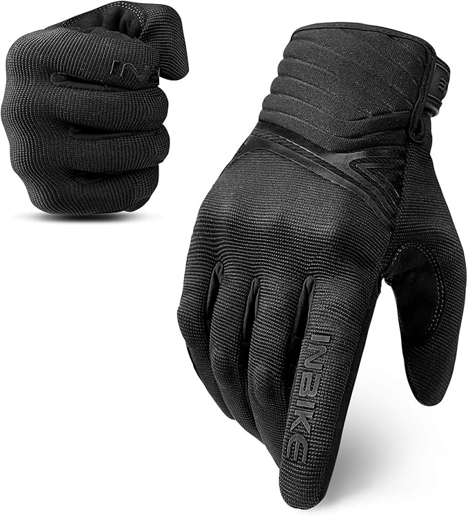 Breathable Mesh Motorcycle Gloves Touchscreen with TPR Palm Pad Hard Knuckle-Back-Small