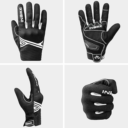 Breathable Mesh Motorcycle Gloves Touchscreen with TPR Palm Pad Hard Knuckle-White-Small