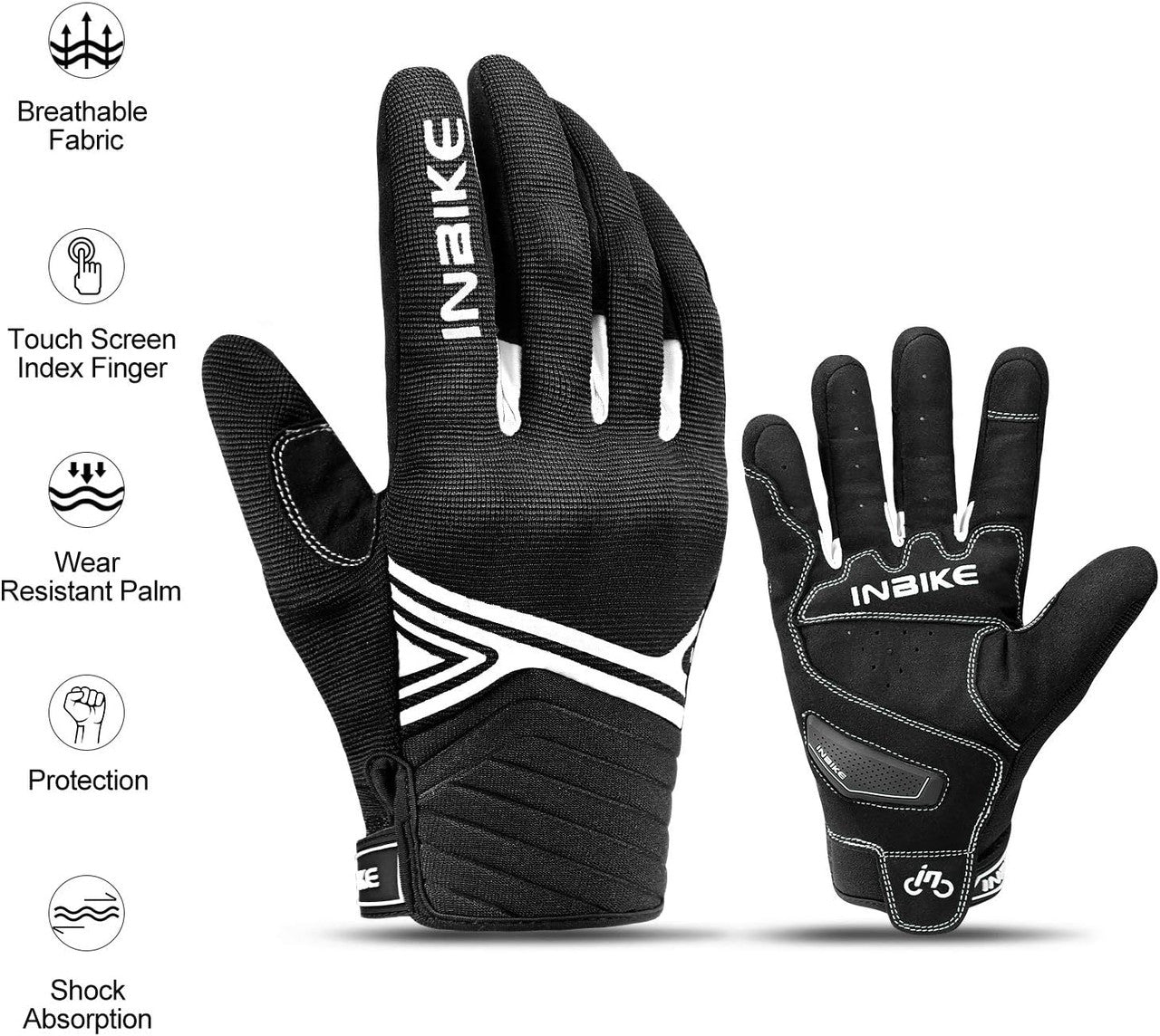 Breathable Mesh Motorcycle Gloves Touchscreen with TPR Palm Pad Hard Knuckle-White-XLarge